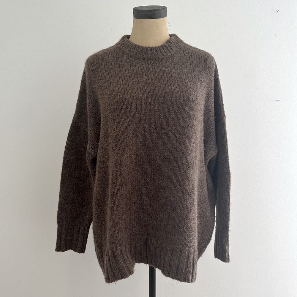 Jenni Kayne Brown Alpaca Crew Neck Size S